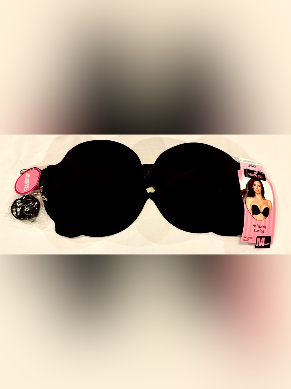 BUNDLE: Maidenform Strapless Bra/NuBra Adhesive Bra/ Leg Ave. Stockings